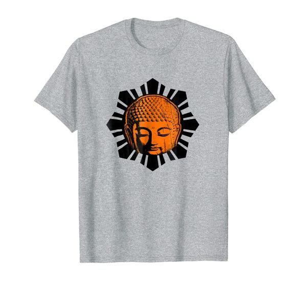 black sun orange buddha head yoga t-shirt, White;black
black sun orange buddha head yoga t-shirt, White;black