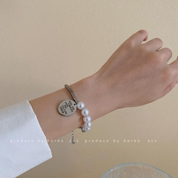 link, chain korea titanium round brand pendant pearl bracelet irregular spell to take over the ring fashion personality hand accessories, Black
link, chain korea titanium round brand pendant pearl bracelet irregular spell to take over the ring fashion personality hand accessories, Black