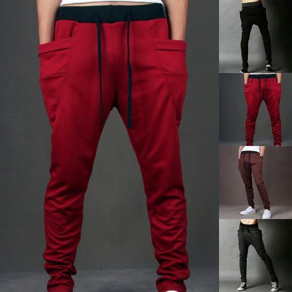 men's pants harem men streetwear casual joggers drawstring elastic waist cotton loose sweatpants ankle-length male trousers, Black
men's pants harem men streetwear casual joggers drawstring elastic waist cotton loose sweatpants ankle-length male trousers, Black