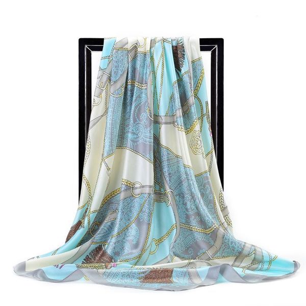 scarves four seasons fashion scarf women's big square belt chain rope printed silk gifts for ladies, Blue;gray
scarves four seasons fashion scarf women's big square belt chain rope printed silk gifts for ladies, Blue;gray