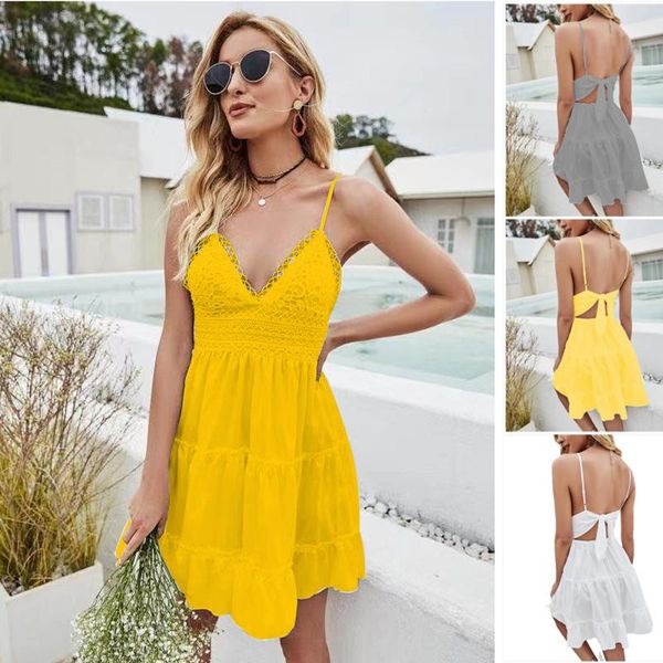 casual dresses awasir 2021 european and american lace sling hollow open back multi-layer ladies dress, Black;gray
casual dresses awasir 2021 european and american lace sling hollow open back multi-layer ladies dress, Black;gray