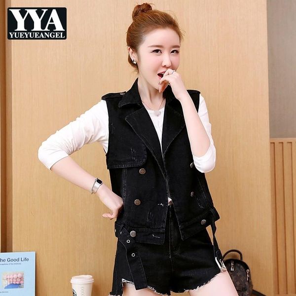 women's vests boyfriend style denim vest women 2021 spring autumn loose fit sleeveless short jacket cardigan vintage black abrigo mujer, Black;white
women's vests boyfriend style denim vest women 2021 spring autumn loose fit sleeveless short jacket cardigan vintage black abrigo mujer, Black;white