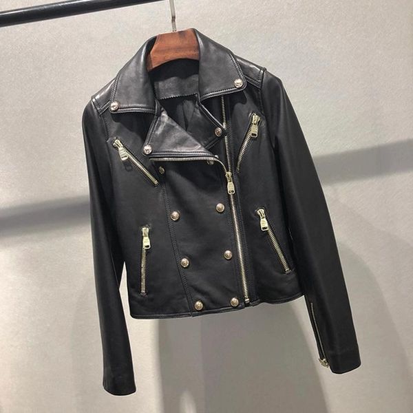 women coat spring and autumn zealand import genuine leather jacket turn-down collar female locomotive model style women's & faux, Black
women coat spring and autumn zealand import genuine leather jacket turn-down collar female locomotive model style women's & faux, Black