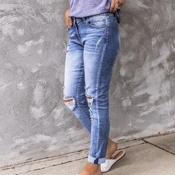 women's jeans ladies retro straight high waist casual hip hop pants ripped destroyed cuffs, Blue
women's jeans ladies retro straight high waist casual hip hop pants ripped destroyed cuffs, Blue