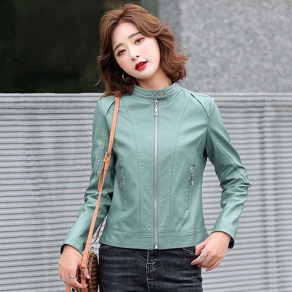 women's leather & faux female jacket feminine coat women clothes for spring autumn 2021 fashion solid stand collar slim pu locomotive b, Black
women's leather & faux female jacket feminine coat women clothes for spring autumn 2021 fashion solid stand collar slim pu locomotive b, Black