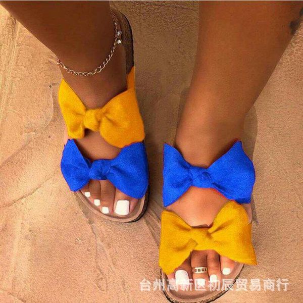 style wear sandals outside europe and the united states big yards spell color bowknot flat a cool summer, Black
style wear sandals outside europe and the united states big yards spell color bowknot flat a cool summer, Black