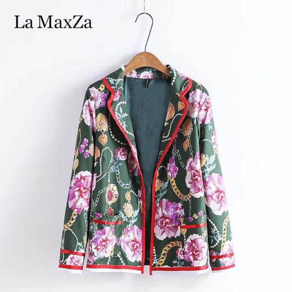 women's suits & blazers la maxza fashion elegance women print flower casual blazer feminino female office jacket vintage coat plus size, White;black
women's suits & blazers la maxza fashion elegance women print flower casual blazer feminino female office jacket vintage coat plus size, White;black