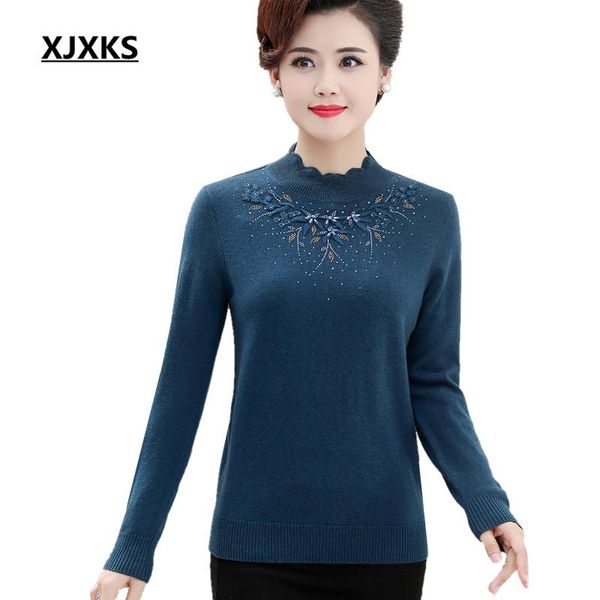 women's sweaters xjxks exquisite beaded women turtleneck sweater 2021 autumn winter plus size 100% pure wool knitted pullover, White;black
women's sweaters xjxks exquisite beaded women turtleneck sweater 2021 autumn winter plus size 100% pure wool knitted pullover, White;black