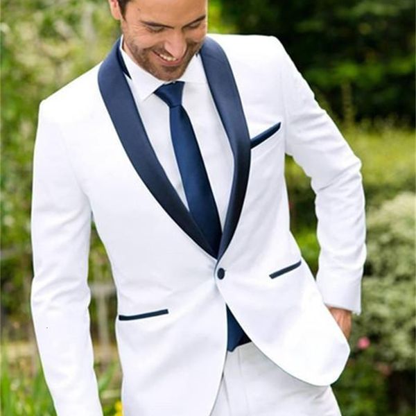 men's suits & blazers custom made ivory white groom tuxedos blue lapel groomsmen suit mens wedding slim fit bridegroom, White;black
men's suits & blazers custom made ivory white groom tuxedos blue lapel groomsmen suit mens wedding slim fit bridegroom, White;black
