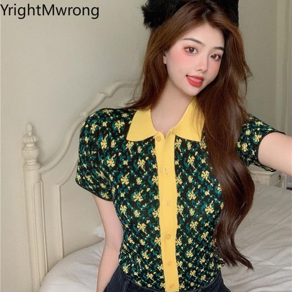 colorblock aesthetic flower knit button up turndown slim short sleeve t-shirt cute fashion crop korean women summer t shirt women's, White
colorblock aesthetic flower knit button up turndown slim short sleeve t-shirt cute fashion crop korean women summer t shirt women's, White