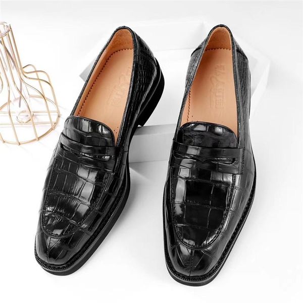 authentic crocodile belly skin pointed toe design businessmen shoes genuine real true alligator leather male slip-on dress, Black
authentic crocodile belly skin pointed toe design businessmen shoes genuine real true alligator leather male slip-on dress, Black