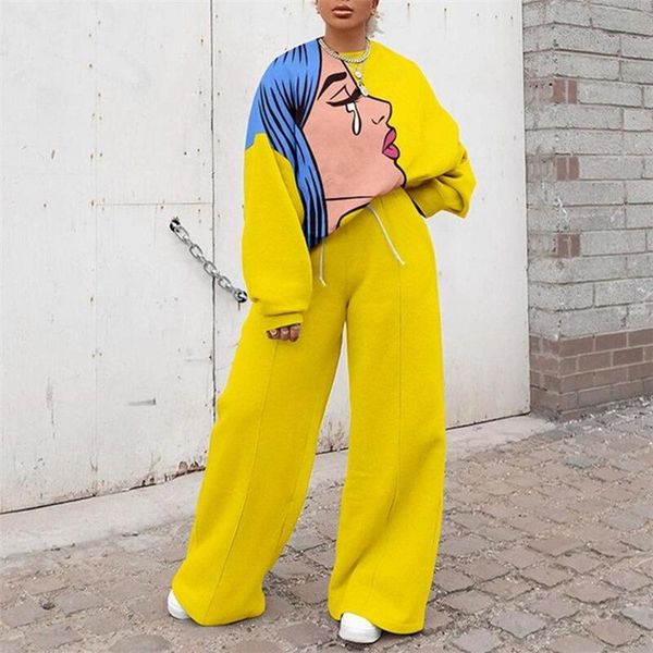 women's tracksuits yellow crying beauty printing loose casual thin sweatshirt 2 piece set women long sleeve o neck lady pants plus size, Gray
women's tracksuits yellow crying beauty printing loose casual thin sweatshirt 2 piece set women long sleeve o neck lady pants plus size, Gray