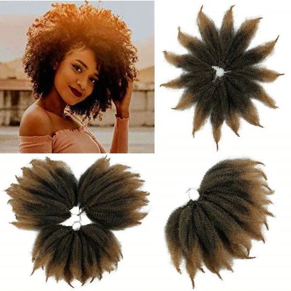 woman casual afro marley twist crochet braids kinky short hair extensions 8 inches, Black
woman casual afro marley twist crochet braids kinky short hair extensions 8 inches, Black