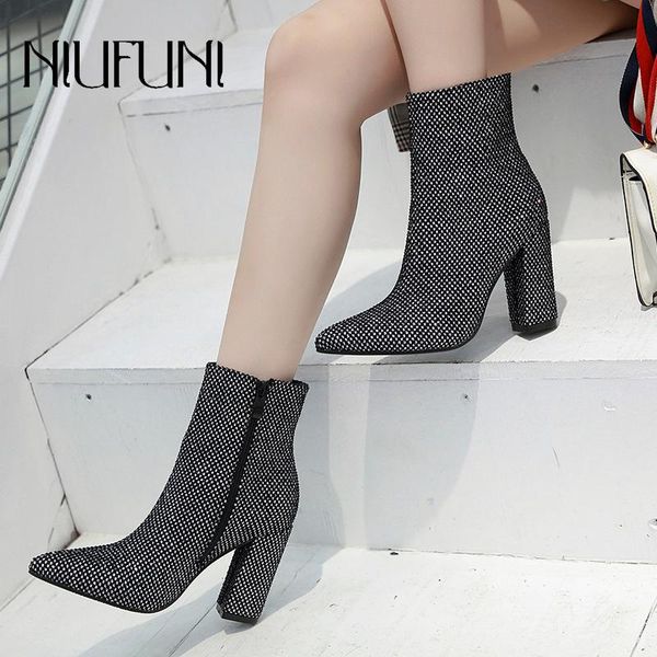 boots niufuni 2021 pointed toe rhinestone women's ankle shallow zipper high heels fashion wedding shoes, Black
boots niufuni 2021 pointed toe rhinestone women's ankle shallow zipper high heels fashion wedding shoes, Black