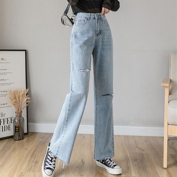 woman high waist ripped jeans spring summer for clothes wide leg denim clothing blue streetwear fashion vintage pants
woman high waist ripped jeans spring summer for clothes wide leg denim clothing blue streetwear fashion vintage pants