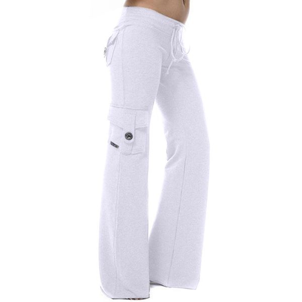 women high waist flare pants autumn winter fashion pocket solid casual trousers streetwear sweatpants women's & capris, Black;white
women high waist flare pants autumn winter fashion pocket solid casual trousers streetwear sweatpants women's & capris, Black;white