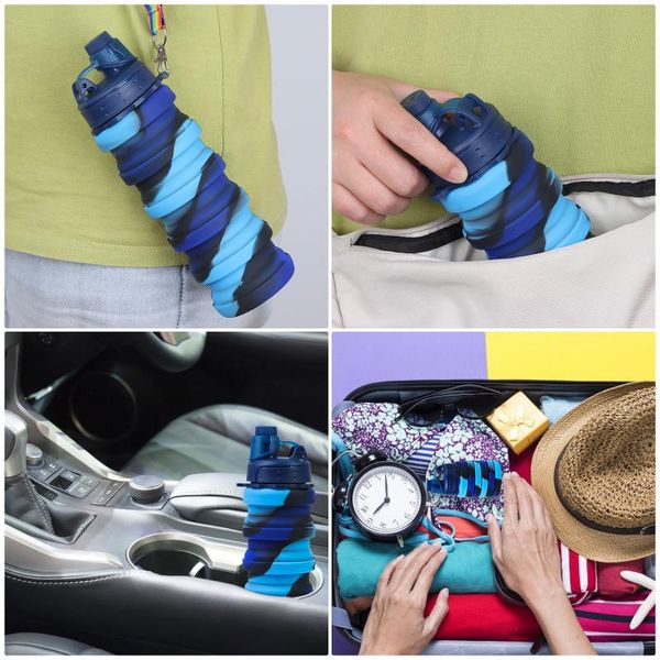 water bottle 500ml practical for kids, portable foldable silicone bottles 
water bottle 500ml practical for kids, portable foldable silicone bottles