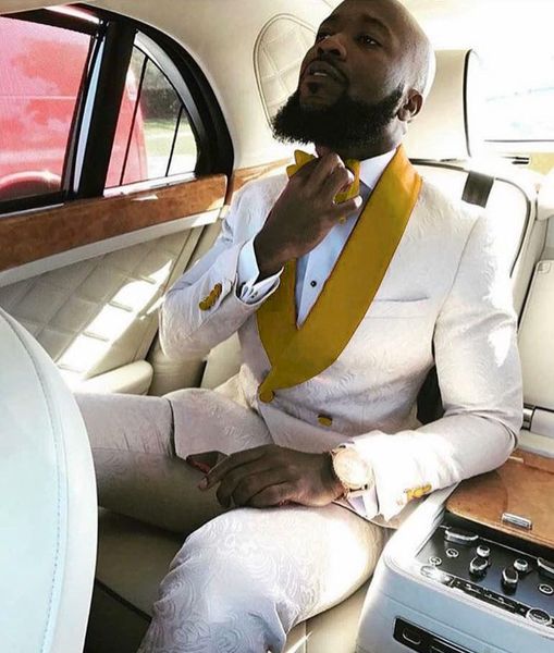 men's suits & blazers white jacquard prom wedding for men custom mens tuxedos with gold lapel slim fit groom blazer pants set, White;black
men's suits & blazers white jacquard prom wedding for men custom mens tuxedos with gold lapel slim fit groom blazer pants set, White;black