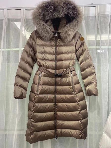 monclair luxury france women's down jackets designer brand maya long hooded fur collar waist slim fashion jacket trend, Black
monclair luxury france women's down jackets designer brand maya long hooded fur collar waist slim fashion jacket trend, Black