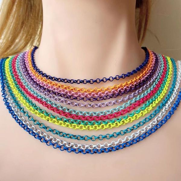 pendant necklaces 10pcs trendy width 4mm colorful enamel copper chain for man women minimalist o bracelets necklace jewelry, Silver
pendant necklaces 10pcs trendy width 4mm colorful enamel copper chain for man women minimalist o bracelets necklace jewelry, Silver