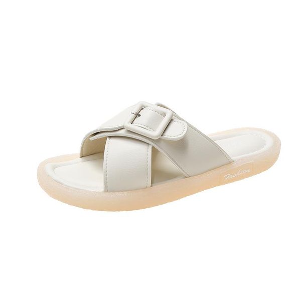 slippers casual outdoor women's fashion simple cross vamp buckle design trend all-match outer wear, Black
slippers casual outdoor women's fashion simple cross vamp buckle design trend all-match outer wear, Black