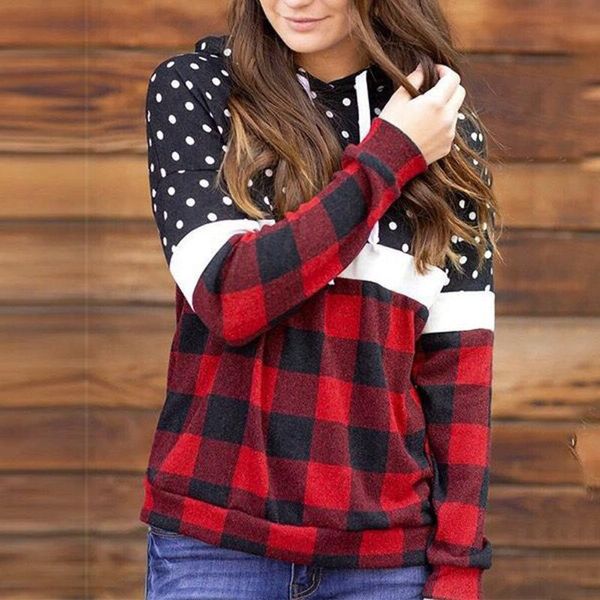women's hoodies & sweatshirts plaid wave point splicing fashion women harajuku long sleeves pullover hoodie blouses autumn winter suda, Black
women's hoodies & sweatshirts plaid wave point splicing fashion women harajuku long sleeves pullover hoodie blouses autumn winter suda, Black