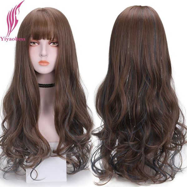 synthetic wigs yiyaobess black purple grey ombre wig with bangs brown highlights long wavy hair daily wear natural women peruca
synthetic wigs yiyaobess black purple grey ombre wig with bangs brown highlights long wavy hair daily wear natural women peruca