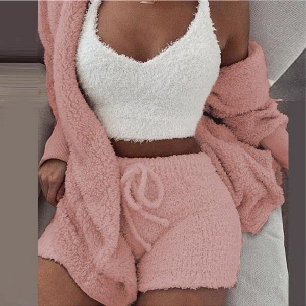 women coral velvet pajamas set spring autumn winter pajamas 3 three piece set sleepwear shorts coat suit size s-3xl, Black;red
women coral velvet pajamas set spring autumn winter pajamas 3 three piece set sleepwear shorts coat suit size s-3xl, Black;red