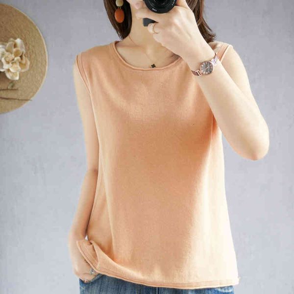 women's vests sleeveless female shirt, plain cotton knitted sweater with round collar, solid colour, summer 2021, Black;white
women's vests sleeveless female shirt, plain cotton knitted sweater with round collar, solid colour, summer 2021, Black;white
