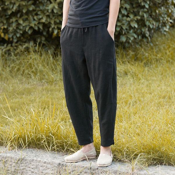 men's pants chinese style solid long harem men loose cotton linen vintage casual mid waist trousers fashion streetwear plus size m-3xl, Black
men's pants chinese style solid long harem men loose cotton linen vintage casual mid waist trousers fashion streetwear plus size m-3xl, Black