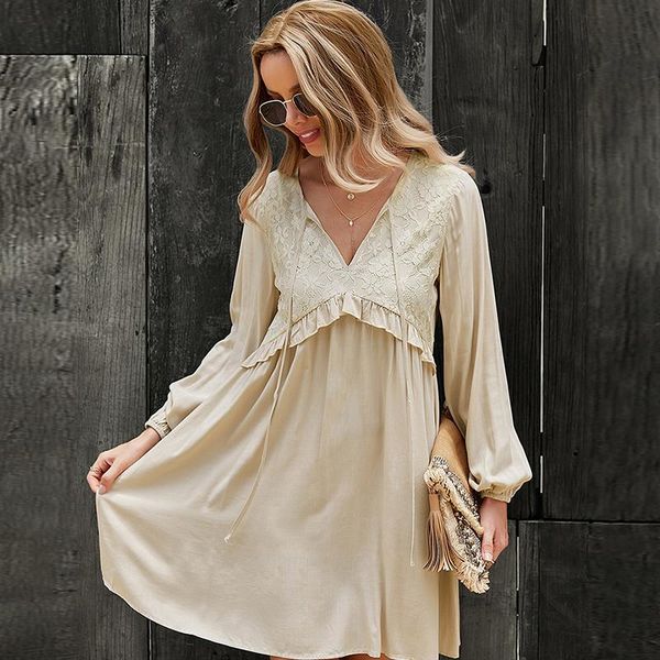 casual dresses autumn women ruffle long sleeve lace up solid mini dress fashion elegant short office clothes, Black;gray
casual dresses autumn women ruffle long sleeve lace up solid mini dress fashion elegant short office clothes, Black;gray