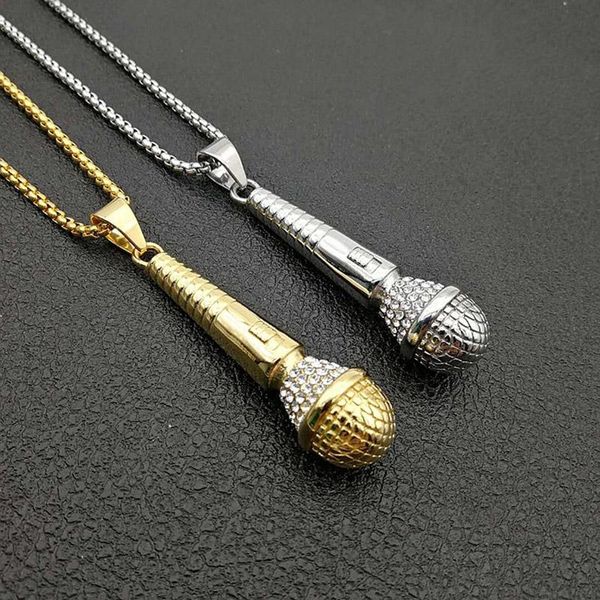 pendant necklaces hip hop rhinestones paved gold color silver stainless steel mike microphone pendants necklace for men rapper jewelry
pendant necklaces hip hop rhinestones paved gold color silver stainless steel mike microphone pendants necklace for men rapper jewelry