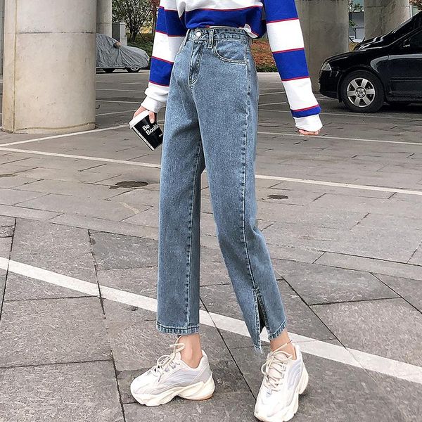 women's jeans mozuleva spring fashion women denim 2021 high-waist straight for side split vintage female long pant, Blue
women's jeans mozuleva spring fashion women denim 2021 high-waist straight for side split vintage female long pant, Blue