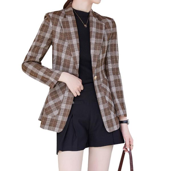 women's suits & blazers fashion women plaid blazer spring autumn korean style elegant vintage slim suit jacket office ladies coat casua, White;black
women's suits & blazers fashion women plaid blazer spring autumn korean style elegant vintage slim suit jacket office ladies coat casua, White;black