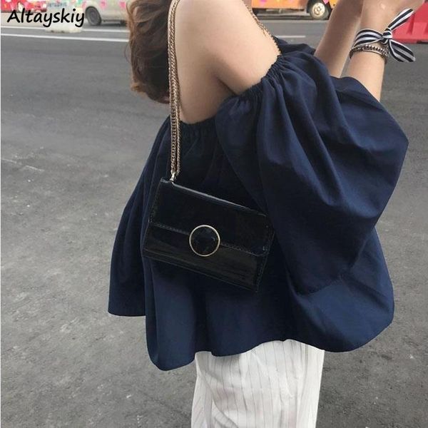 women's blouses & shirts women slash neck off shoulder korean style elegant trendy holiday leisure chic ulzzang female summer slim ins, White
women's blouses & shirts women slash neck off shoulder korean style elegant trendy holiday leisure chic ulzzang female summer slim ins, White