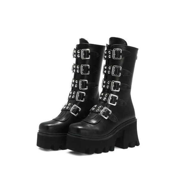 boots 2021 women's high-heel motorcycle style thick-soled short-tube punk-style, Black
boots 2021 women's high-heel motorcycle style thick-soled short-tube punk-style, Black