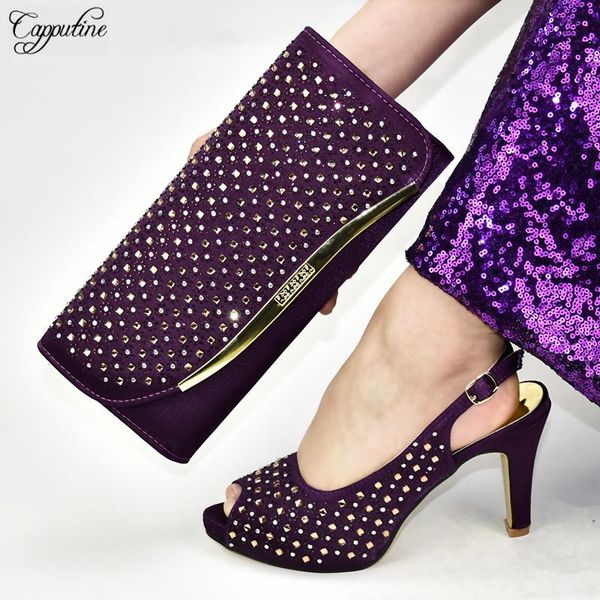 dress shoes amazing purple high heel wedding/party sandals and handbag set with rhinestones 398-6 height 9.5cm, Black
dress shoes amazing purple high heel wedding/party sandals and handbag set with rhinestones 398-6 height 9.5cm, Black