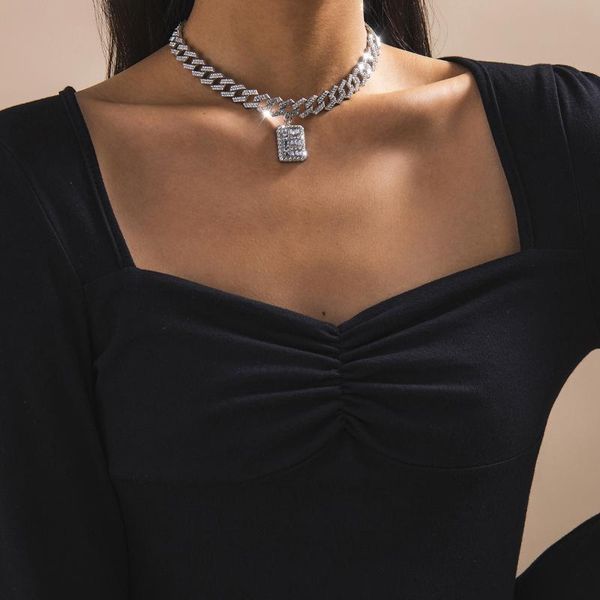 pendant necklaces jewelry simple and versatile cuban chain necklace female retro full inlaid e-shaped buckle, Silver
pendant necklaces jewelry simple and versatile cuban chain necklace female retro full inlaid e-shaped buckle, Silver