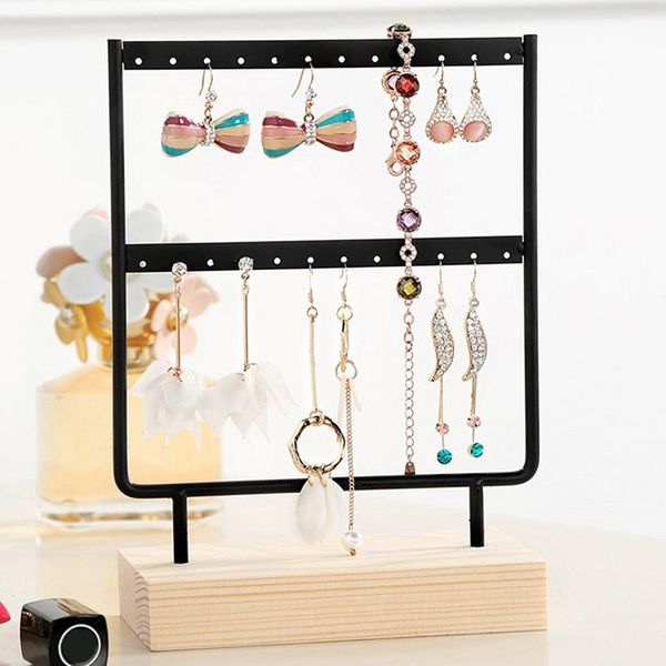 hooks & rails wooden earrings holder 2 layer 24 holes large capacity jewelry display stand ki
hooks & rails wooden earrings holder 2 layer 24 holes large capacity jewelry display stand ki
