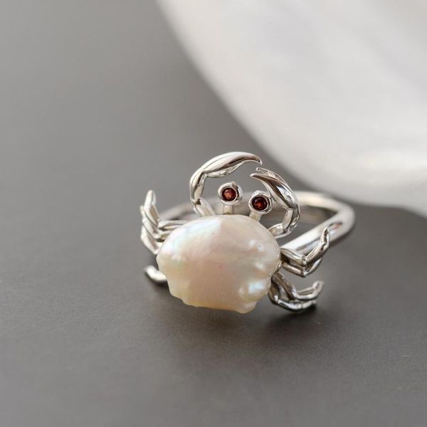 cluster rings handmade creative 925 sterling silver delicate cute little crab trendy natural freshwater baroque pearl resizable opening, Golden;silver
cluster rings handmade creative 925 sterling silver delicate cute little crab trendy natural freshwater baroque pearl resizable opening, Golden;silver