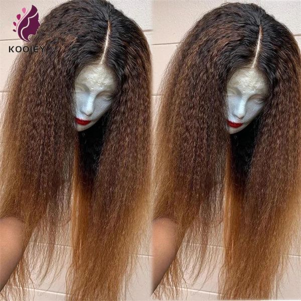 kinky straight 13x6 deep part lace frontal human hair wig ombre colored brown wigs for women brazilian pre plucked1, Black;brown
kinky straight 13x6 deep part lace frontal human hair wig ombre colored brown wigs for women brazilian pre plucked1, Black;brown