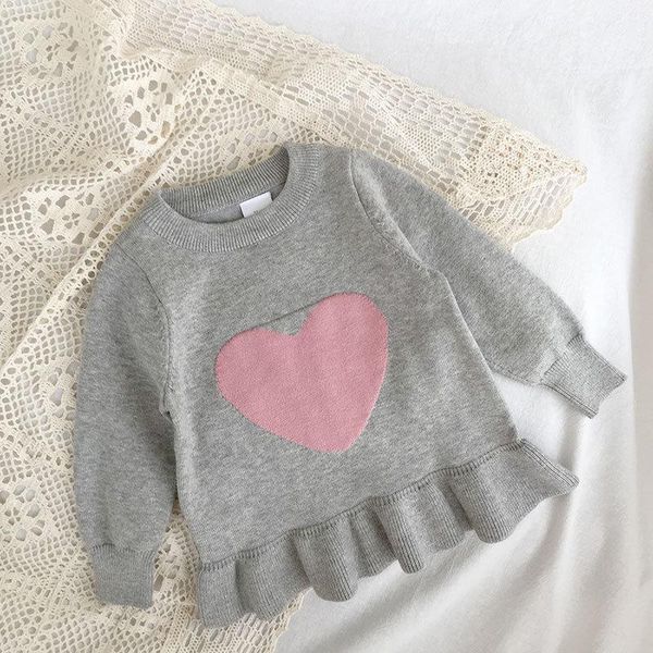 pullover spring and autumn girls' casual fashion ruffle sweater princess baby knit children love skirt top, Blue
pullover spring and autumn girls' casual fashion ruffle sweater princess baby knit children love skirt top, Blue