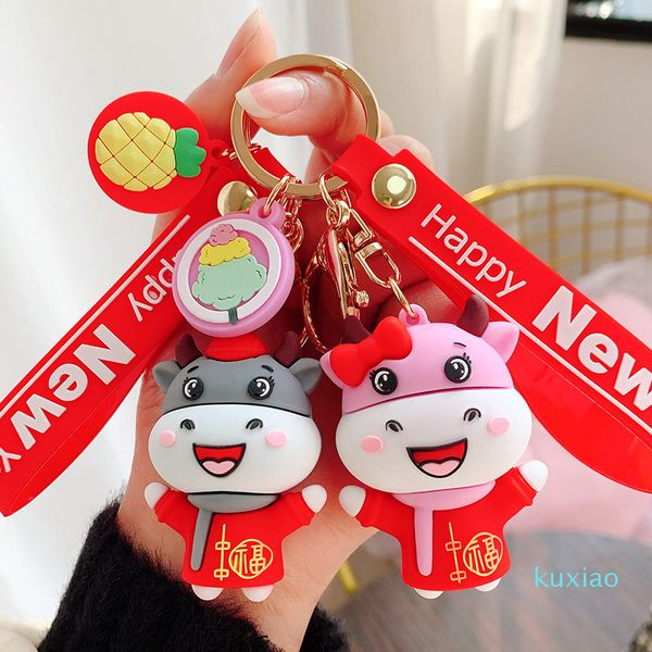 new year's year of the ox, chinese zodiac, ox bag pendant, cute fortune, bull doll, key chain, ring, Silver
new year's year of the ox, chinese zodiac, ox bag pendant, cute fortune, bull doll, key chain, ring, Silver