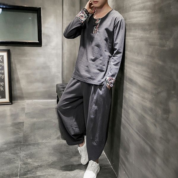 men's t shirts autumn t-shirt chine style loose large print stitched linen long sleeve suit, White;black
men's t shirts autumn t-shirt chine style loose large print stitched linen long sleeve suit, White;black