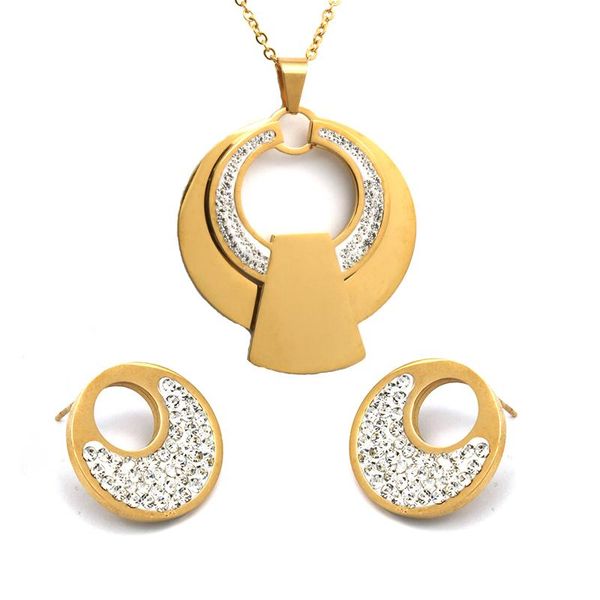 earrings & necklace pz bridal jewelry sets for women stainless steel hollow out round pendants with charm crystals fashion, Silver
earrings & necklace pz bridal jewelry sets for women stainless steel hollow out round pendants with charm crystals fashion, Silver
