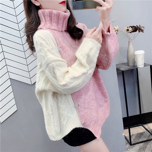 sweaters womens turtleneck high batwing sleeve sweater oversize asymmetric color contrast sheath mesh, White;black
sweaters womens turtleneck high batwing sleeve sweater oversize asymmetric color contrast sheath mesh, White;black