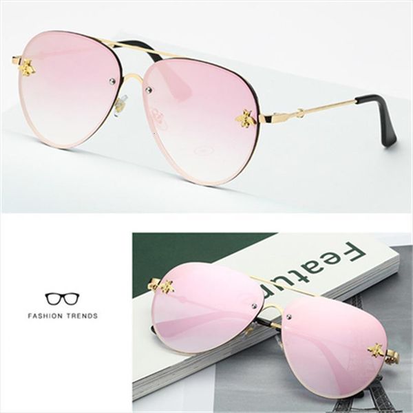 metal classic vintage women sunglasses bee fashion for brand design glasses, White;black
metal classic vintage women sunglasses bee fashion for brand design glasses, White;black