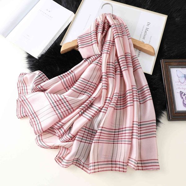 spring summer autumn winter silk new korean shawl dual purpose versatile sunshade bib scarf women's fine grid printing, Blue;gray
spring summer autumn winter silk new korean shawl dual purpose versatile sunshade bib scarf women's fine grid printing, Blue;gray