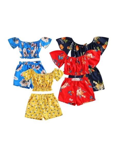 clothing sets 2021 cute baby floral print clothes set, girls short sleeve off-shoulder with buttons + elastic waist pants, White
clothing sets 2021 cute baby floral print clothes set, girls short sleeve off-shoulder with buttons + elastic waist pants, White