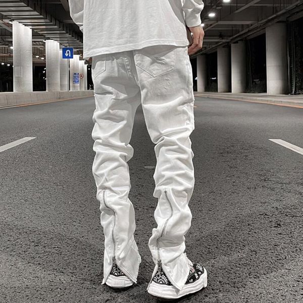 harajuku back zipper hole ripped white jeans pants mens straight washed retro oversized streetwear casual denim trousers, Black
harajuku back zipper hole ripped white jeans pants mens straight washed retro oversized streetwear casual denim trousers, Black